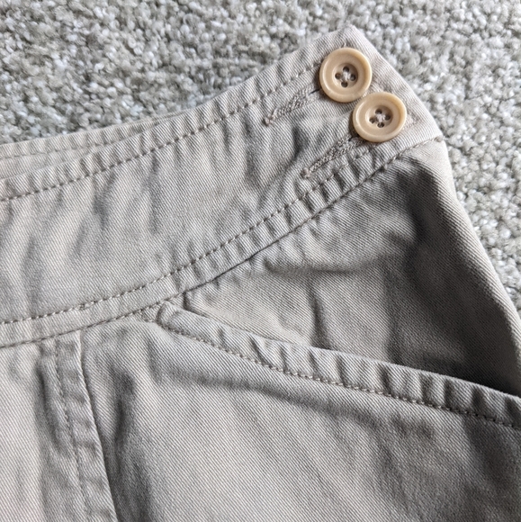 Pendleton 100% cotton tan full length a-line skirt pockets zip side button - Picture 3 of 12
